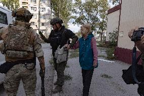 Ukraine War Civilians Evacuation - Kostyantynivka