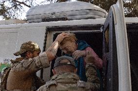 Ukraine War Civilians Evacuation - Kostyantynivka