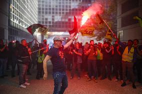 Railway Unions Protesters Inside Bercy - Paris