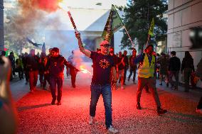 Railway Unions Protesters Inside Bercy - Paris