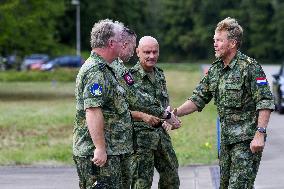 King Willem-Alexander At Falcon Leap Exercise - Eindhoven