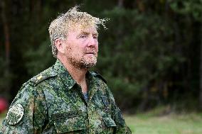 King Willem-Alexander At Falcon Leap Exercise - Eindhoven