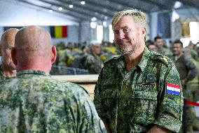 King Willem-Alexander At Falcon Leap Exercise - Eindhoven