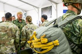 King Willem-Alexander At Falcon Leap Exercise - Eindhoven