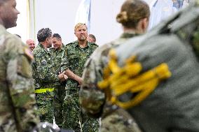 King Willem-Alexander At Falcon Leap Exercise - Eindhoven