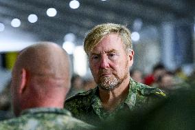 King Willem-Alexander At Falcon Leap Exercise - Eindhoven