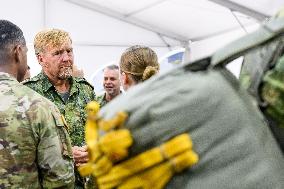King Willem-Alexander At Falcon Leap Exercise - Eindhoven