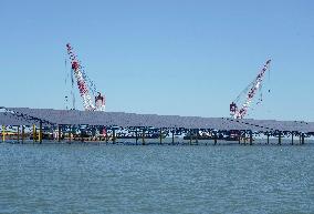 Construction Site of An Offshore Photovoltaic Power Plant - China