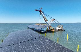 Construction Site of An Offshore Photovoltaic Power Plant - China