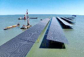Construction Site of An Offshore Photovoltaic Power Plant - China