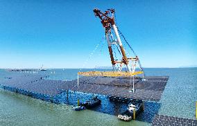 Construction Site of An Offshore Photovoltaic Power Plant - China