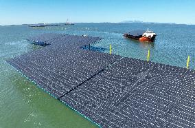 Construction Site of An Offshore Photovoltaic Power Plant - China