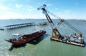 Construction Site of An Offshore Photovoltaic Power Plant - China