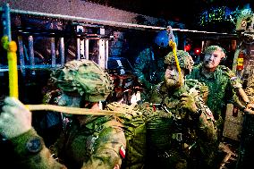 King Willem-Alexander At Falcon Leap Exercise - Eindhoven