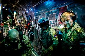 King Willem-Alexander At Falcon Leap Exercise - Eindhoven