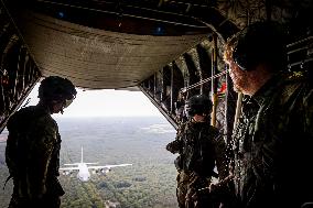 King Willem-Alexander At Falcon Leap Exercise - Eindhoven