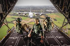 King Willem-Alexander At Falcon Leap Exercise - Eindhoven