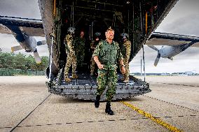 King Willem-Alexander At Falcon Leap Exercise - Eindhoven