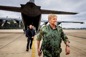 King Willem-Alexander At Falcon Leap Exercise - Eindhoven