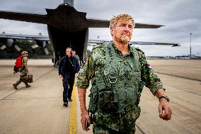 King Willem-Alexander At Falcon Leap Exercise - Eindhoven
