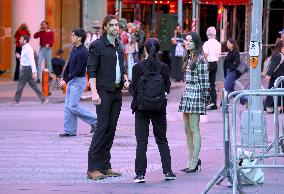Miranda Cosgrove and Pierson Fode out in Times Square - New York