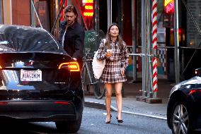 Miranda Cosgrove and Pierson Fode out in Times Square - New York