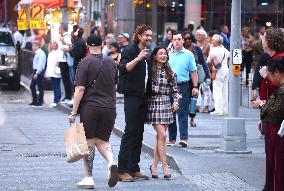 Miranda Cosgrove and Pierson Fode out in Times Square - New York