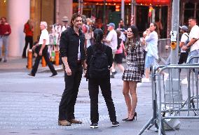 Miranda Cosgrove and Pierson Fode out in Times Square - New York