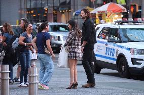 Miranda Cosgrove and Pierson Fode out in Times Square - New York