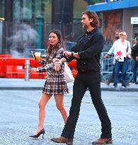 Miranda Cosgrove and Pierson Fode out in Times Square - New York