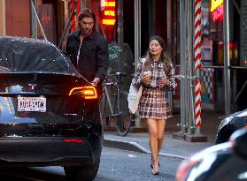 Miranda Cosgrove and Pierson Fode out in Times Square - New York