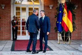 Pedro Sanchez Receives Friedrich Merz - Madrid