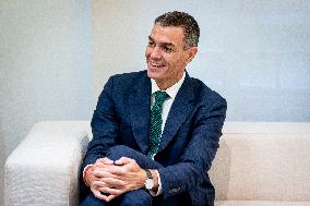 Pedro Sanchez Receives Friedrich Merz - Madrid