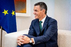 Pedro Sanchez Receives Friedrich Merz - Madrid