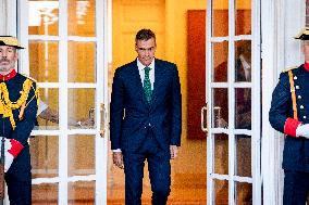 Pedro Sanchez Receives Friedrich Merz - Madrid