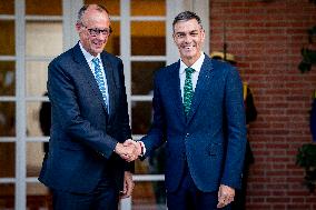 Pedro Sanchez Receives Friedrich Merz - Madrid