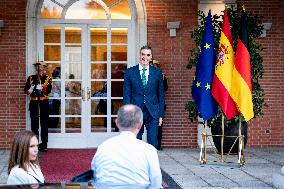 Pedro Sanchez Receives Friedrich Merz - Madrid