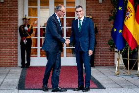 Pedro Sanchez Receives Friedrich Merz - Madrid