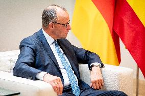 Pedro Sanchez Receives Friedrich Merz - Madrid