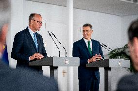 Pedro Sanchez Receives Friedrich Merz - Madrid