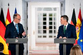 Pedro Sanchez Receives Friedrich Merz - Madrid