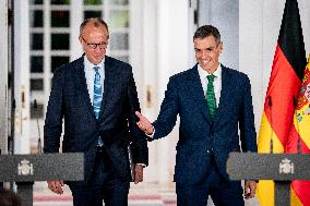 Pedro Sanchez Receives Friedrich Merz - Madrid
