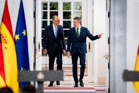 Pedro Sanchez Receives Friedrich Merz - Madrid