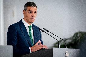 Pedro Sanchez Receives Friedrich Merz - Madrid