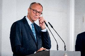 Pedro Sanchez Receives Friedrich Merz - Madrid