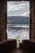 Illustration Scotland Highlands Loch Ness Urquhart Castle