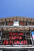 FRANCE, PARIS (75) 19TH ARRONDISSEMENT, PARC DE LA VILLETTE, OUTDOOR CINEMA