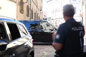 Arrival of Nordhal Lelandais at Courthouse - Colmar