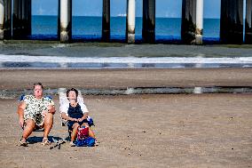 Beachgoers Enjoy Late Summer Warm Weather - Netherlands