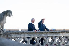 Macron Inaugurates the Towers of Notre-Dame Cathedral - Paris